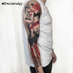 fight club trash polka tattoo