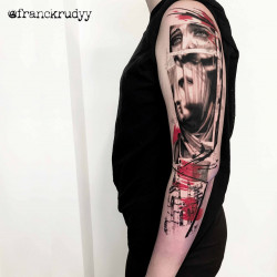 greek female statue trash polka tattoo
