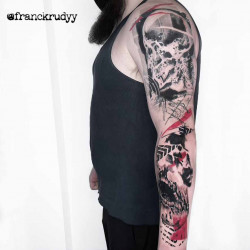 trash polka tattoo wave