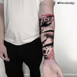 lettering original trash polka tattoo work