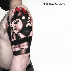 face in mask original trash polka tattoo work