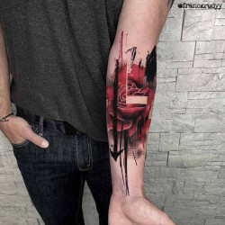 red rose original trash polka tattoo work