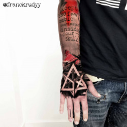 hand original trash polka tattoo work