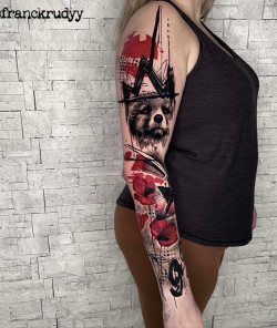 wolf original trash polka tattoo work