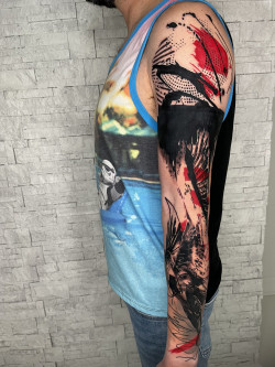 sleeve of original trash polka tattoo work