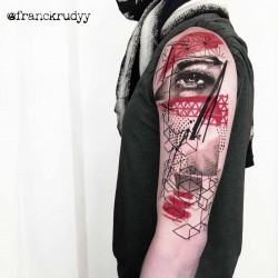 original trash polka tattoo work by Artist Frank Rudy Voorhees NJ Alter House Tattoo Studio