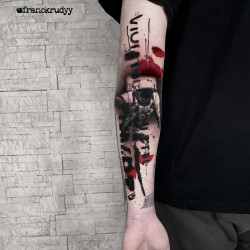 original trash polka tattoo work by Artist Frank Rudy Voorhees