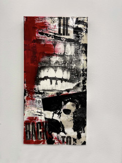black and red artwork